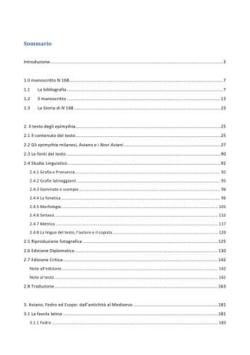 Un esempio della fortuna medievale dei Novi Aviani: gli epimythia franco-italiani del manoscritto Milano, Biblioteca Ambrosiana, n. 168 sup.