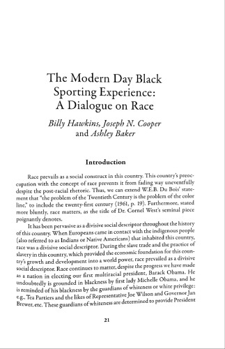 The Modern Day Black Sporting Experience: A Dialogue on Race