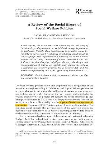 A Review of the Racial Biases of Social Welfare Policies