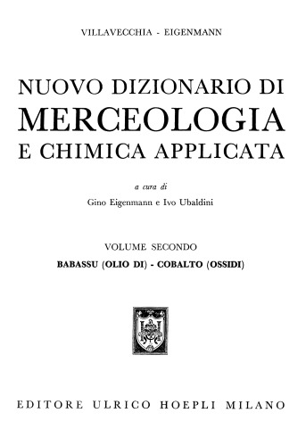 Dizionario di Merceologia e Chimica Applicata