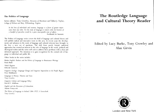 The Routledge language and cultural theory reader