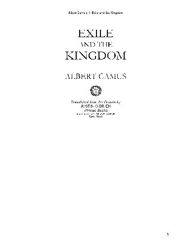 Exile and the Kingdom 