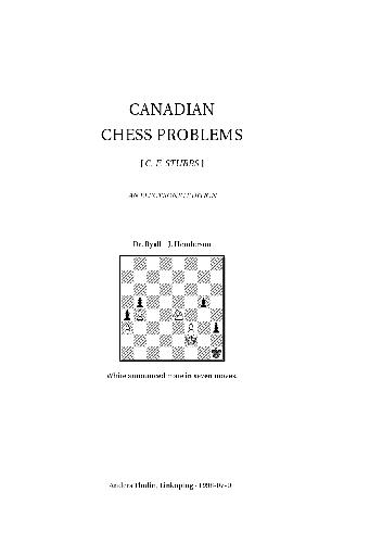 Canadian Chess Problems