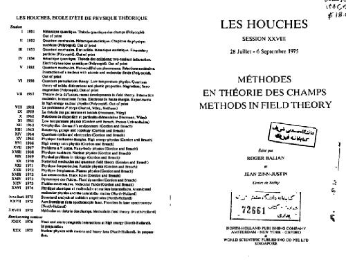 Methods in Field Theory