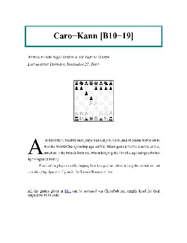 Caro-Kann Defence B10-B19
