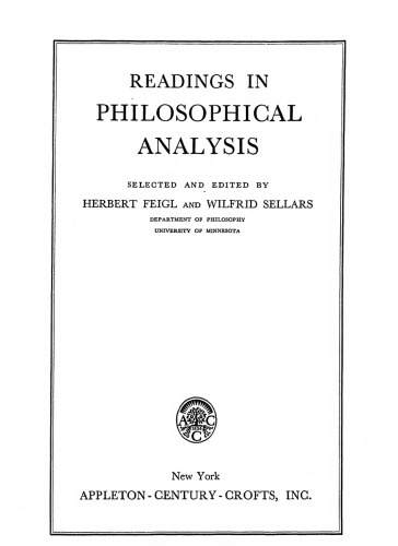Reading In Philosophical Analysis