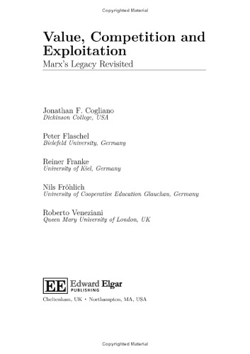 Value, Competition and Exploitation: Marx’s Legacy Revisited