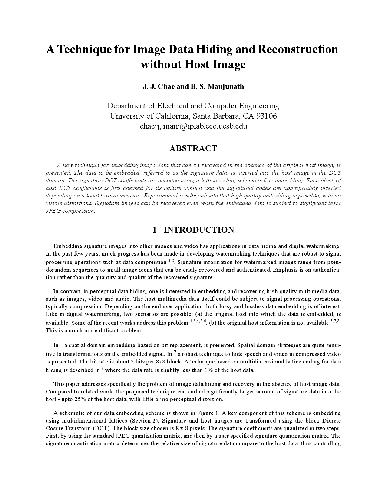 A Technique for Image Data Hiding and Reconstruction without Host Image