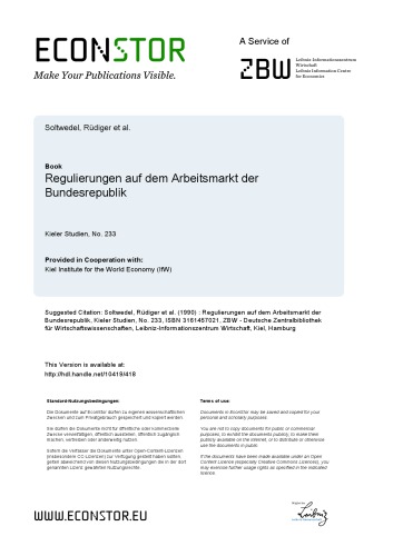 Regulierungen auf dem Arbeitsmarkt der Bundesrepublik