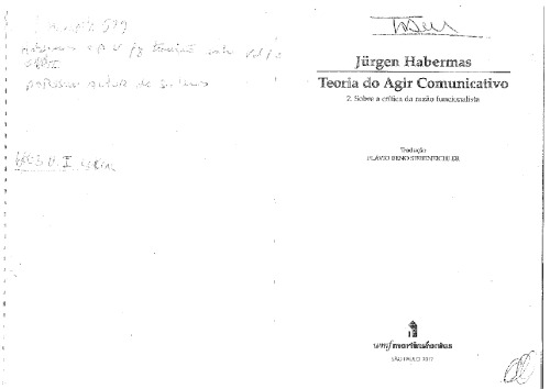 Teoria do Agir Comunicativo - Sobre a crítica da razão funcionalista