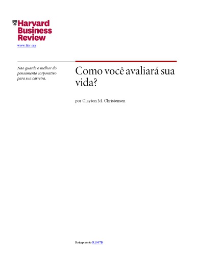 Como você avaliará sua vida?