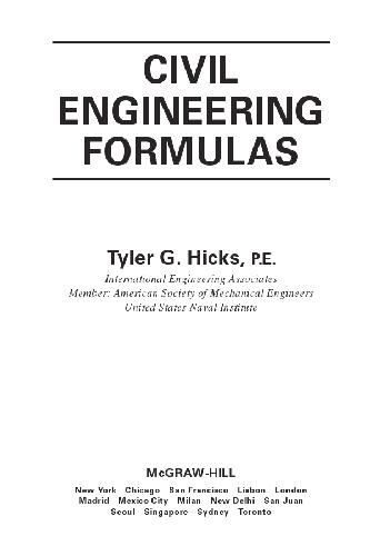 Civil Engineering Formulas