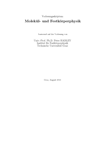 Molekül- und Festkörperphysik (Skript)