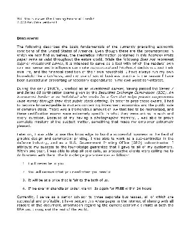 Coming Financial Crash