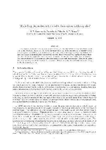 Modelling dependence forcre dit derivatives with copulas