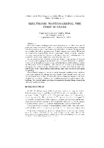 Electronic watermarking the first 50 years