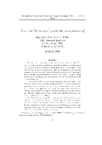 The first 50 years of electronic watermarking