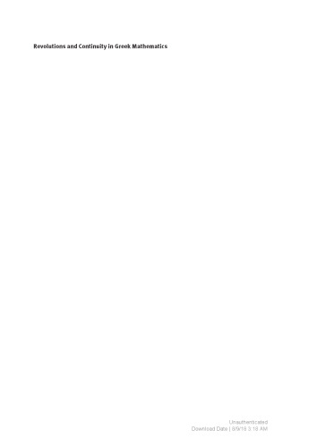 Revolutions and Continuity in Greek Mathematics