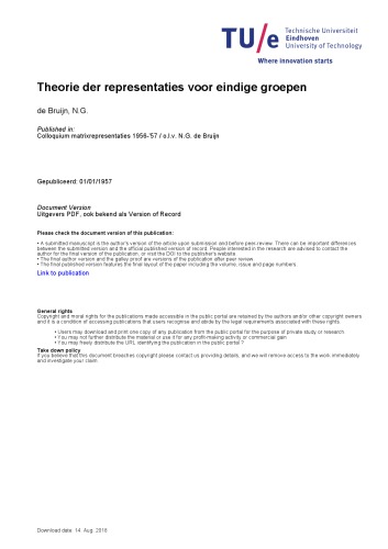 Theorie der representaties voor eindige groepen