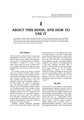 Medicinal natural products