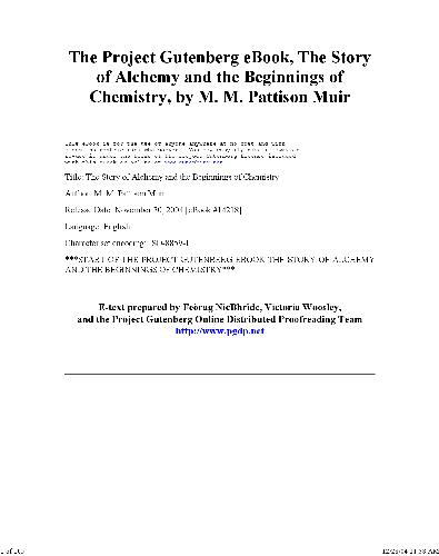 Story of Alchemy and the Beginnings of Chemistry