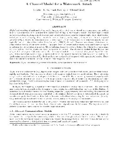 A Channel Model for a Watermark Attack