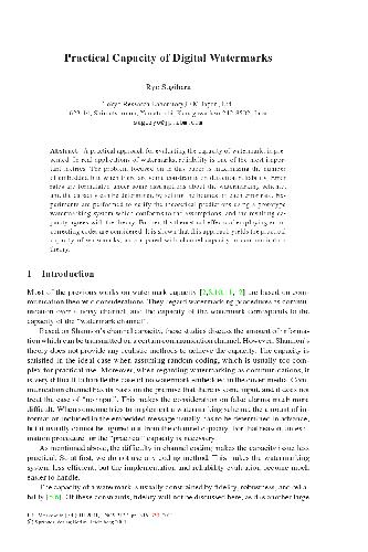 Practical Capacity of DigitalWatermarks