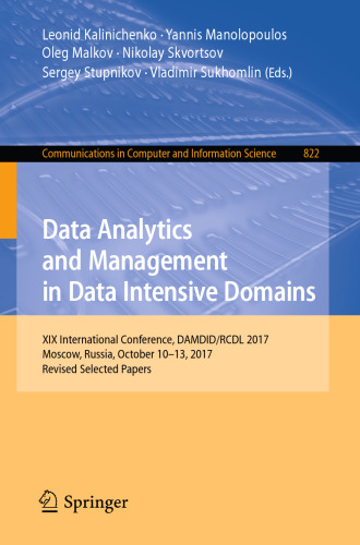 Data Analytics and Management in Data Intensive Domains