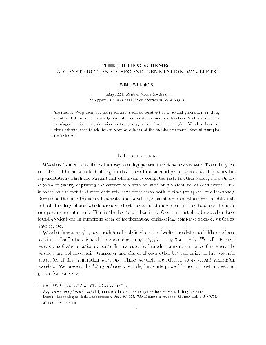 The lifting scheme a construction of second generation wavelets