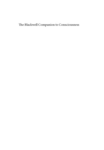 The Blackwell Companion to Consciousness