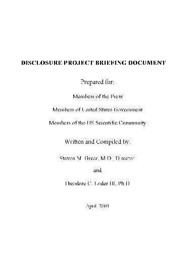 The Disclosure Project Briefing Document