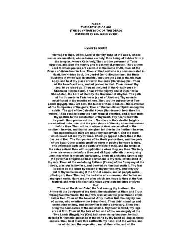 The Egyptian Book of the Dead