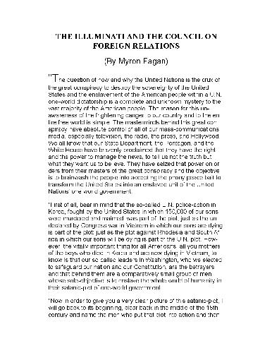 The Illuminati And The Council On Foreign Relations