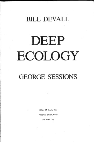 Deep Ecology: Living as if Nature Mattered