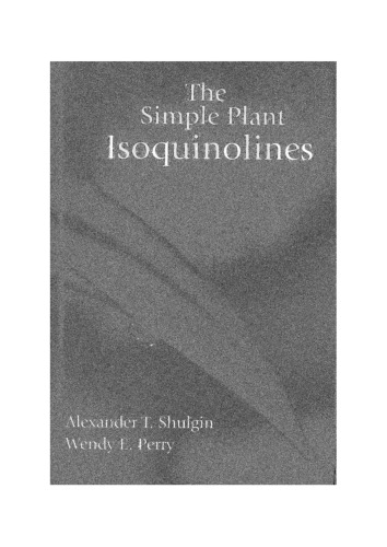 The Simple Plant Isoquinolines (incomplete)