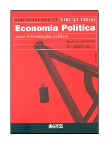Economia política: uma introdução crítica. Biblioteca básica de serviço social, v. 1