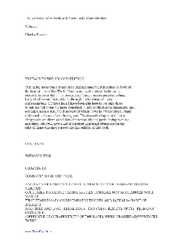 The Variation of Animals and Plants under Domestication