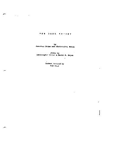 The Dark Knight. Screenplay