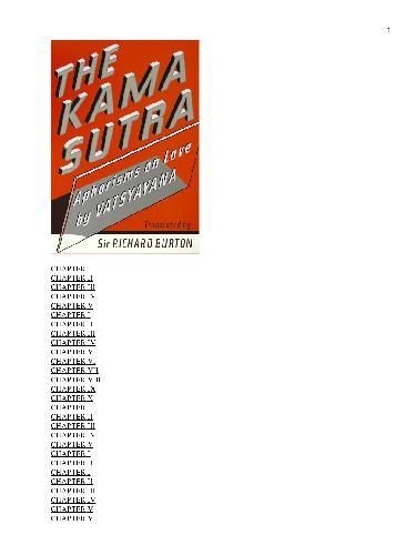 Kama Sutra of Vatsyayana 