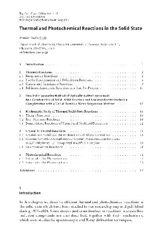 Thermal & photochemical reactions in the solid state