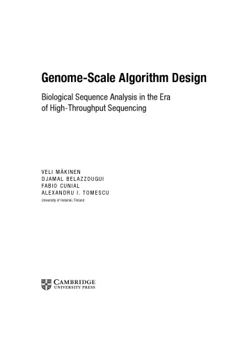 Genome-Scale Algorithm Design. Biological Sequence Analysis in the Era of High-Throughput Sequencing