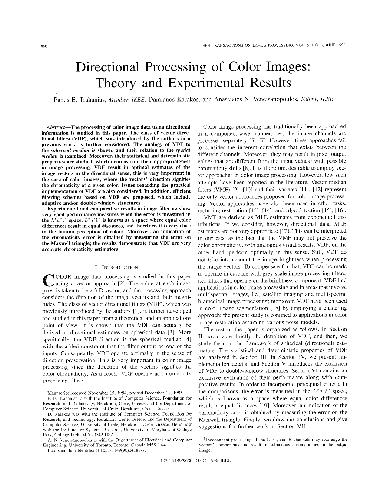 Directional processing of color images theory and experimental results