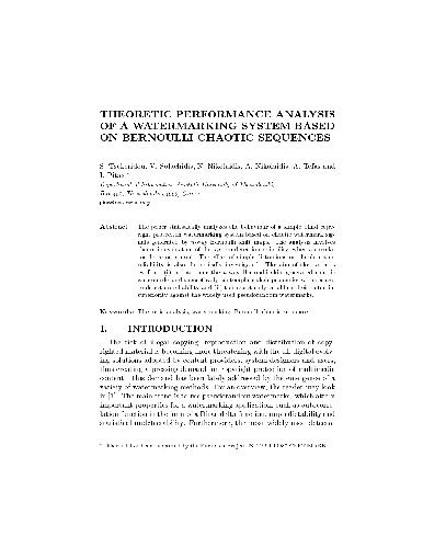 Theoretic performance analysis of a watermarking system