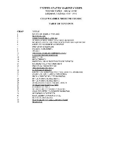 Cold Weather Medicine Course