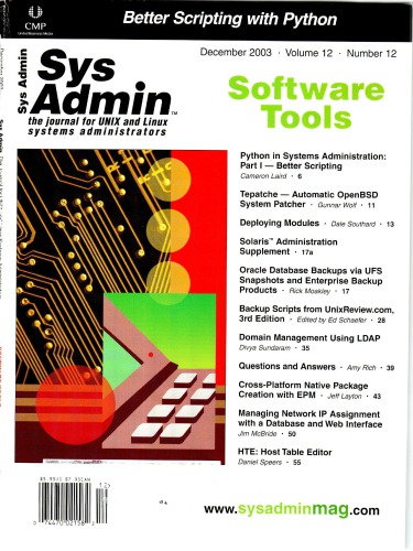 Sys Admin Magazine, , December 2003