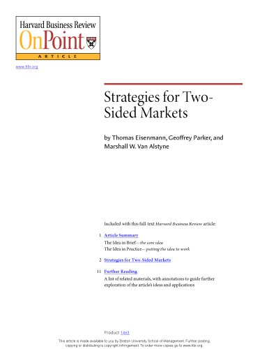 Strategies for Two-Sided Markets