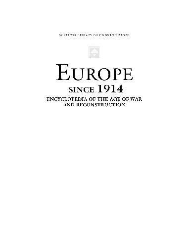 Europe since 1914. Enciclopedia of age of war and reconstruction - Gadamer - Mydral