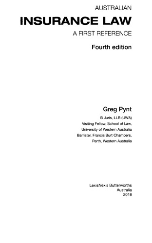 Australian insurance law: a first reference