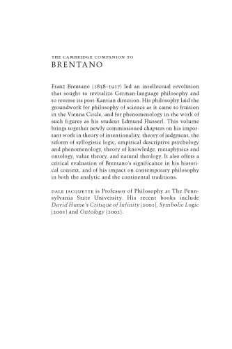 The Cambridge Companion to Brentano