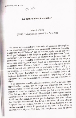 La nature aime à se cacher